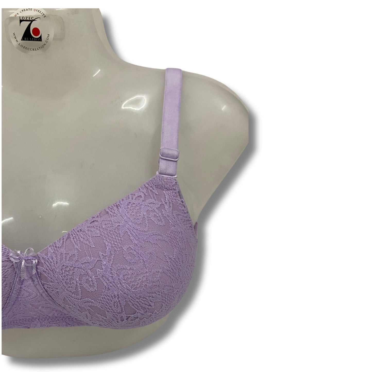 Net Design Solid Color Padded Brassiere