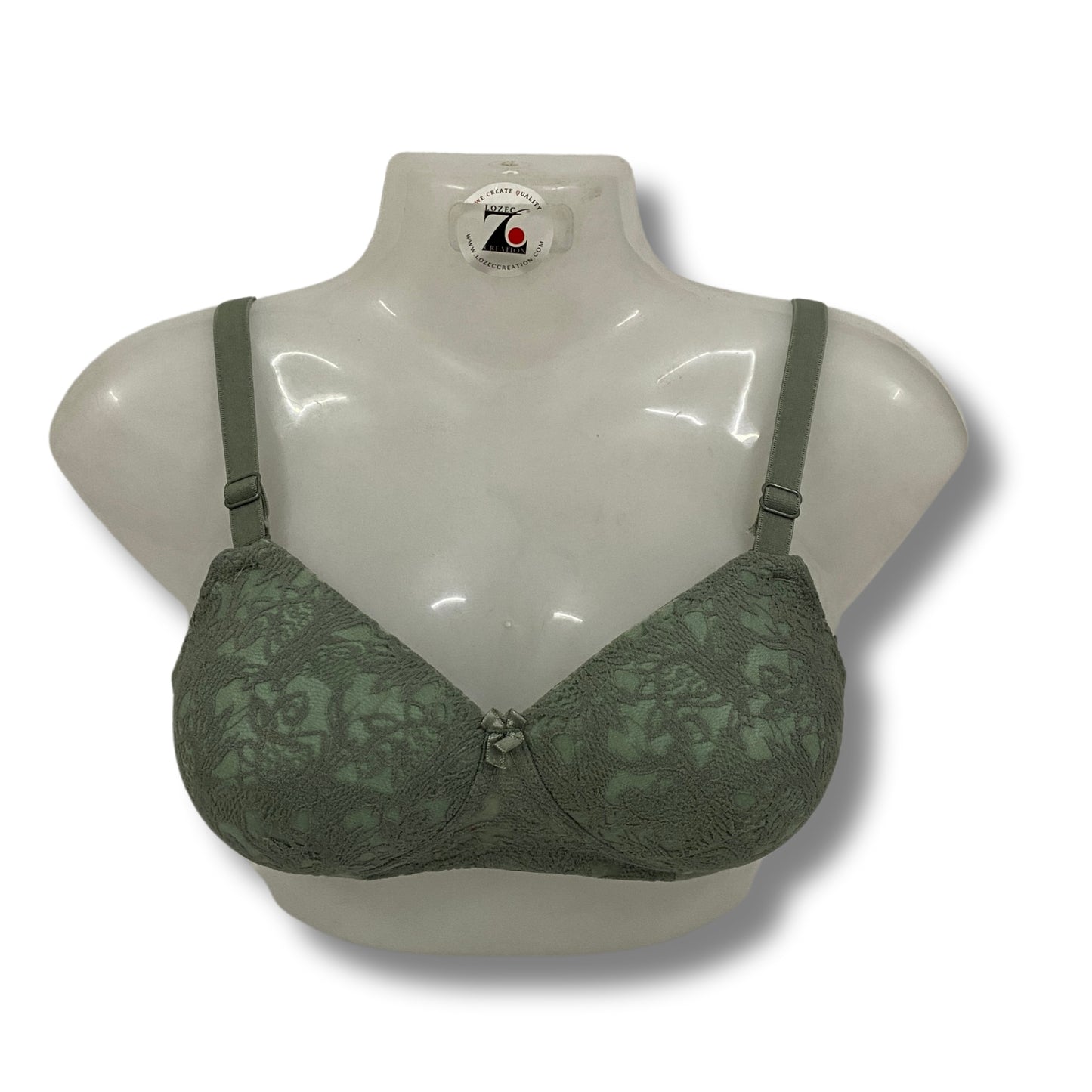 Net Design Solid Color Padded Brassiere