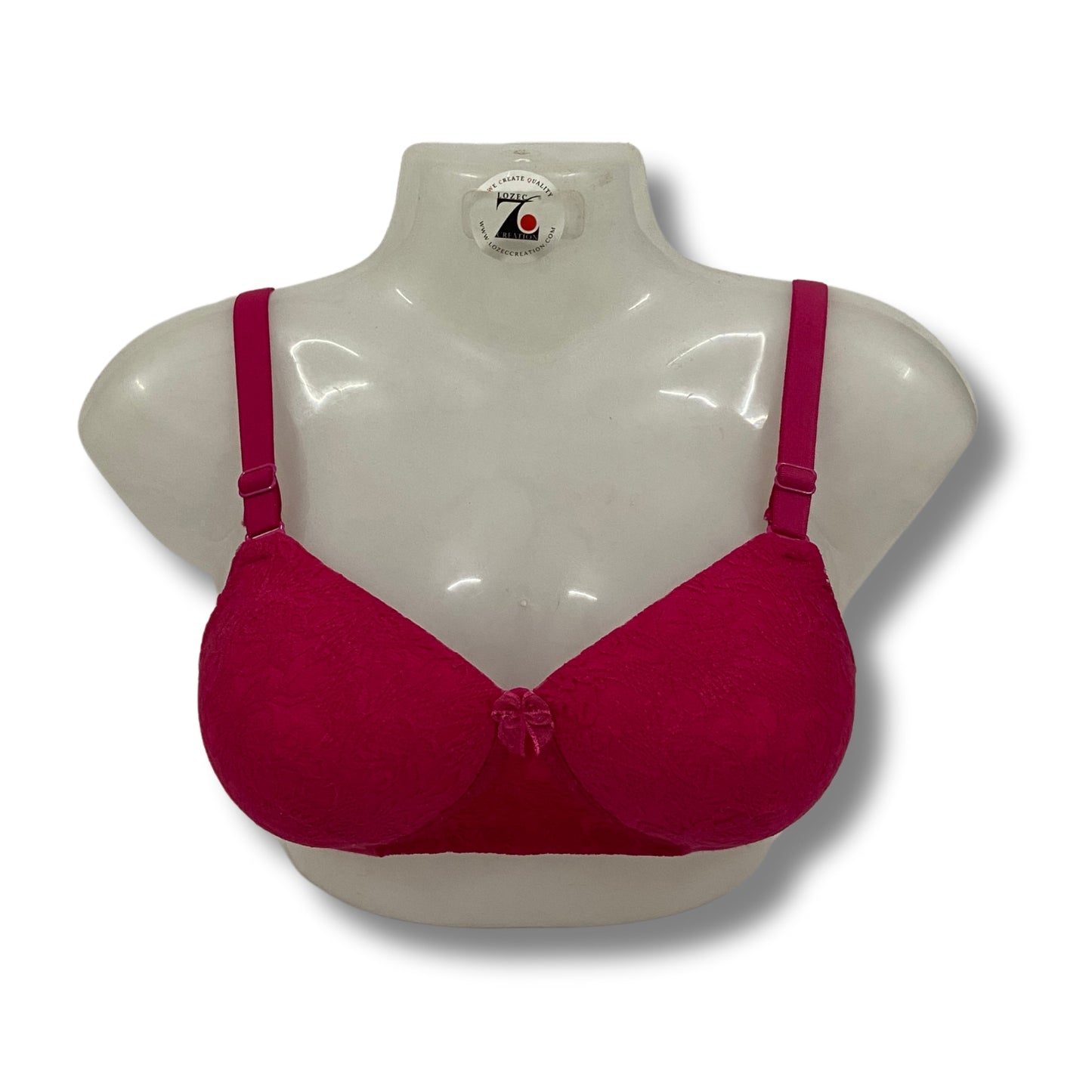 Net Design Solid Color Padded Brassiere