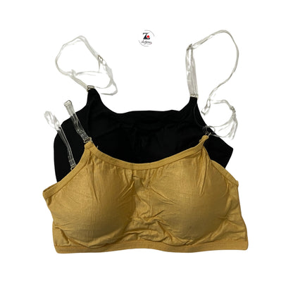 Sports padded bra with transparent straps