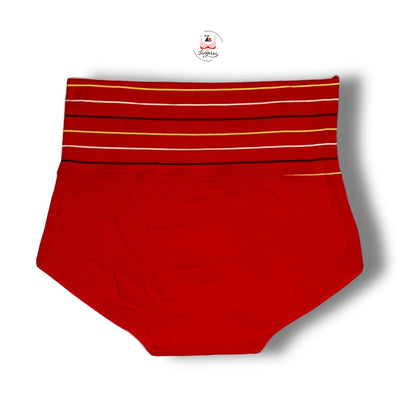 Striped High Waist Hipster Briefs Red panty | Lozec Creation