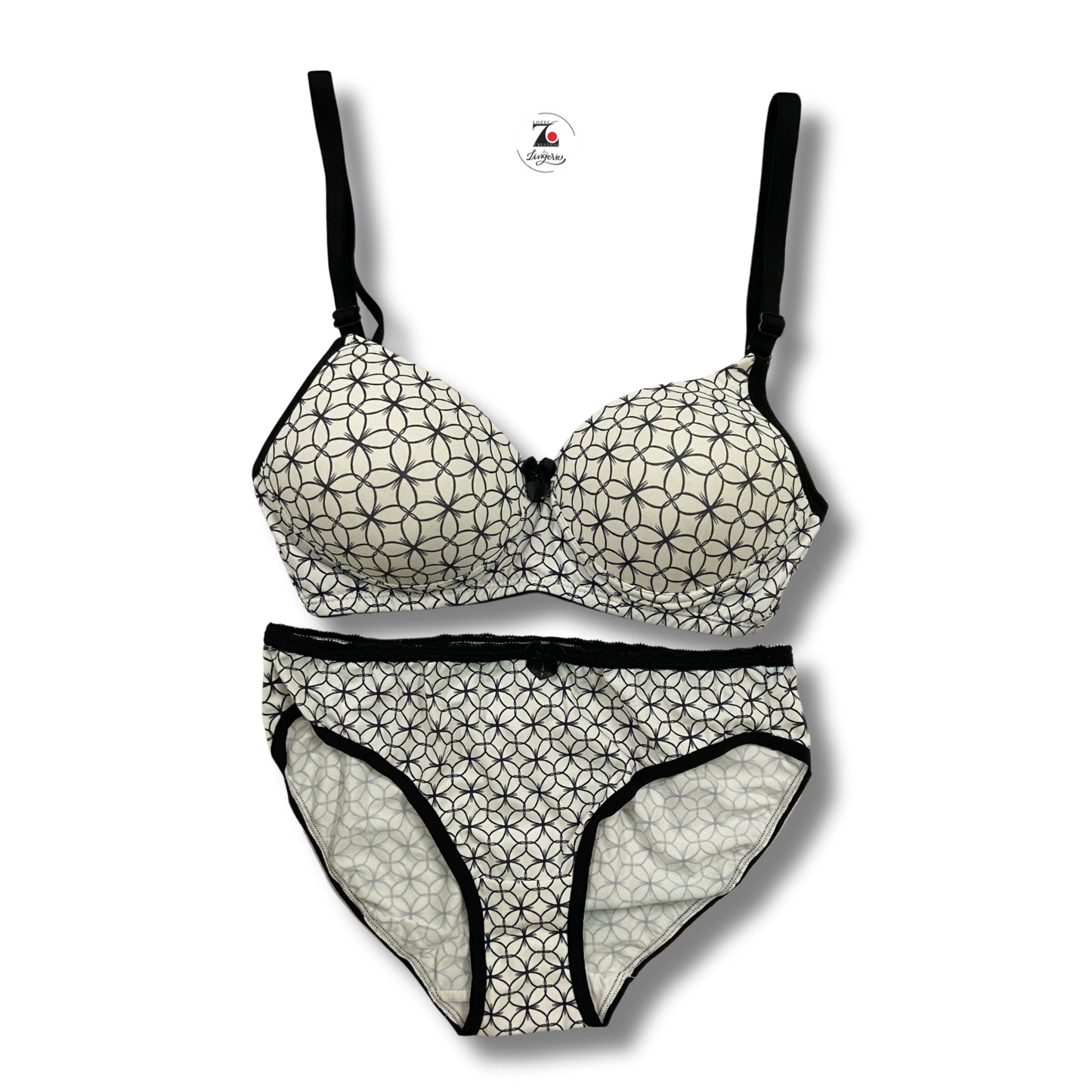 Black & White pattern lingerie set