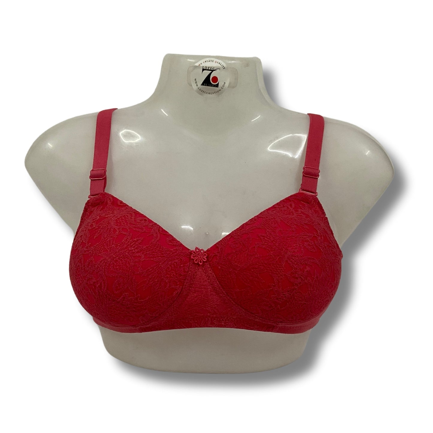 Net Design Solid Color Padded Brassiere