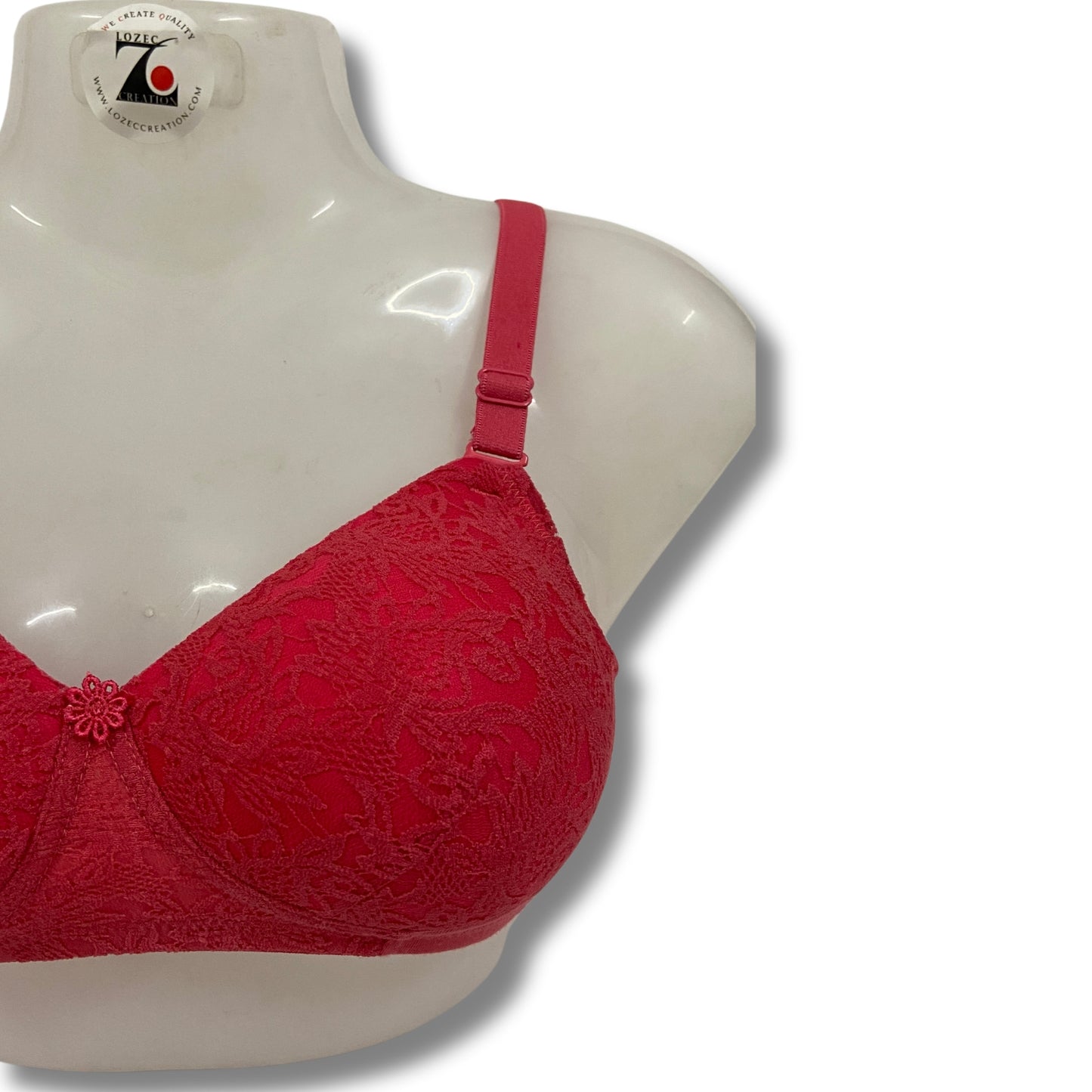 Net Design Solid Color Padded Brassiere