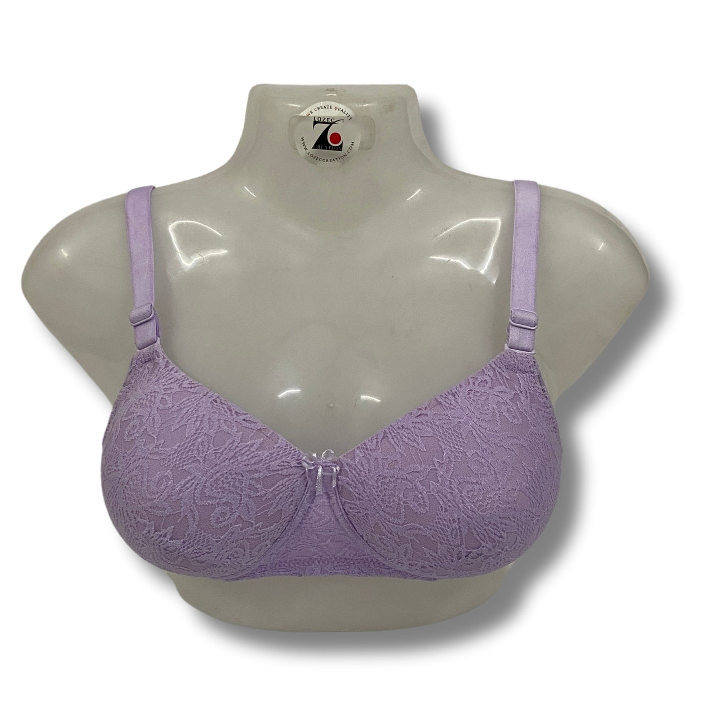 Net Design Solid Color Padded Brassiere